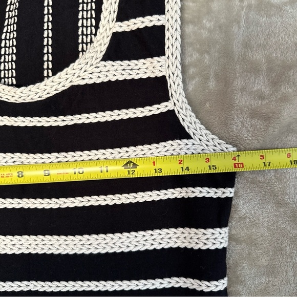 Max Studio Black Ivory Striped Pullover Sheath Dress Size XS Stretch Casual - Picture 9 of 11